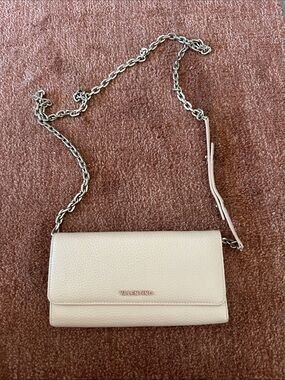Valentino Tan/Cream Leather Chain Crossbody Wallet